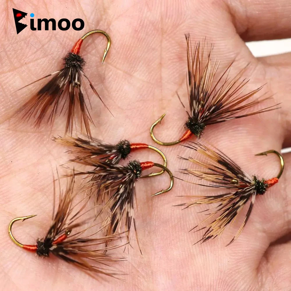 

Bimoo 6PCS/Lot #12 Rainbow Brown Brook Native Trout Bass and Panfish Tenkara Fly Premium Fishing Flies Multi-colors