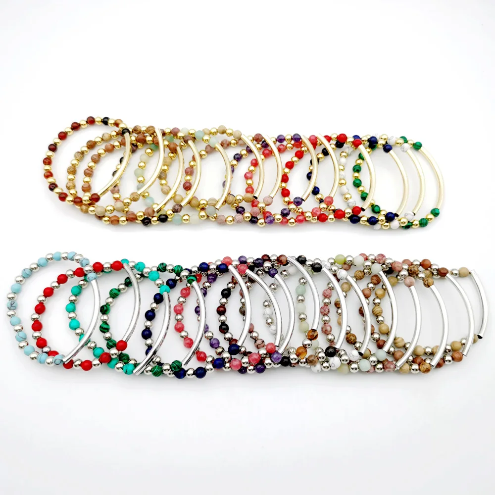 Wgaud натуральный камень Бусины чакра браслеты и браслет аметисты кварца лазурит