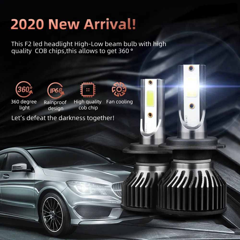 

Muxall F2 12V H7 Led H1 24V H4 H11 H8 H9 6500K Car Headlight Bulb 12000LM Auto 9005 HB3 9006 HB4 4300K LED Automobiles 8000K LED