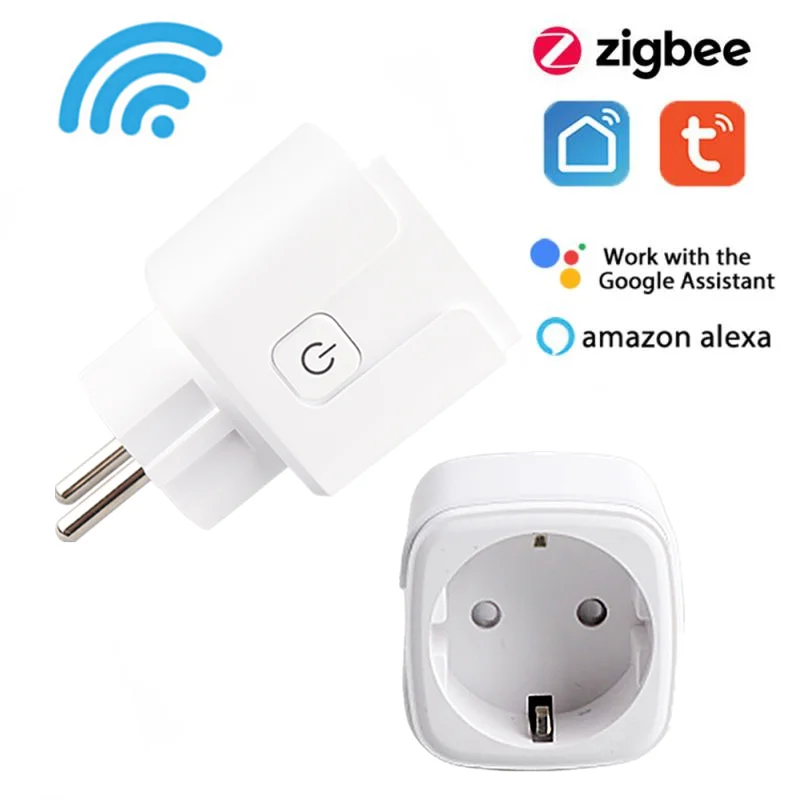 

1/5pcs Tuya Zigbee Smart Socket 16A EU Plug SmartLife APP Remote Control Work with Alexa Google Home Voice Smart Home Timing