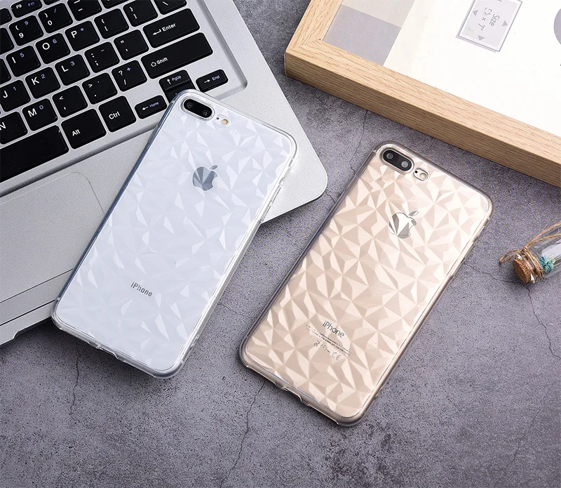 Специальный Роскошный прозрачный мягкий чехол из ТПУ в форме бриллианта для Apple