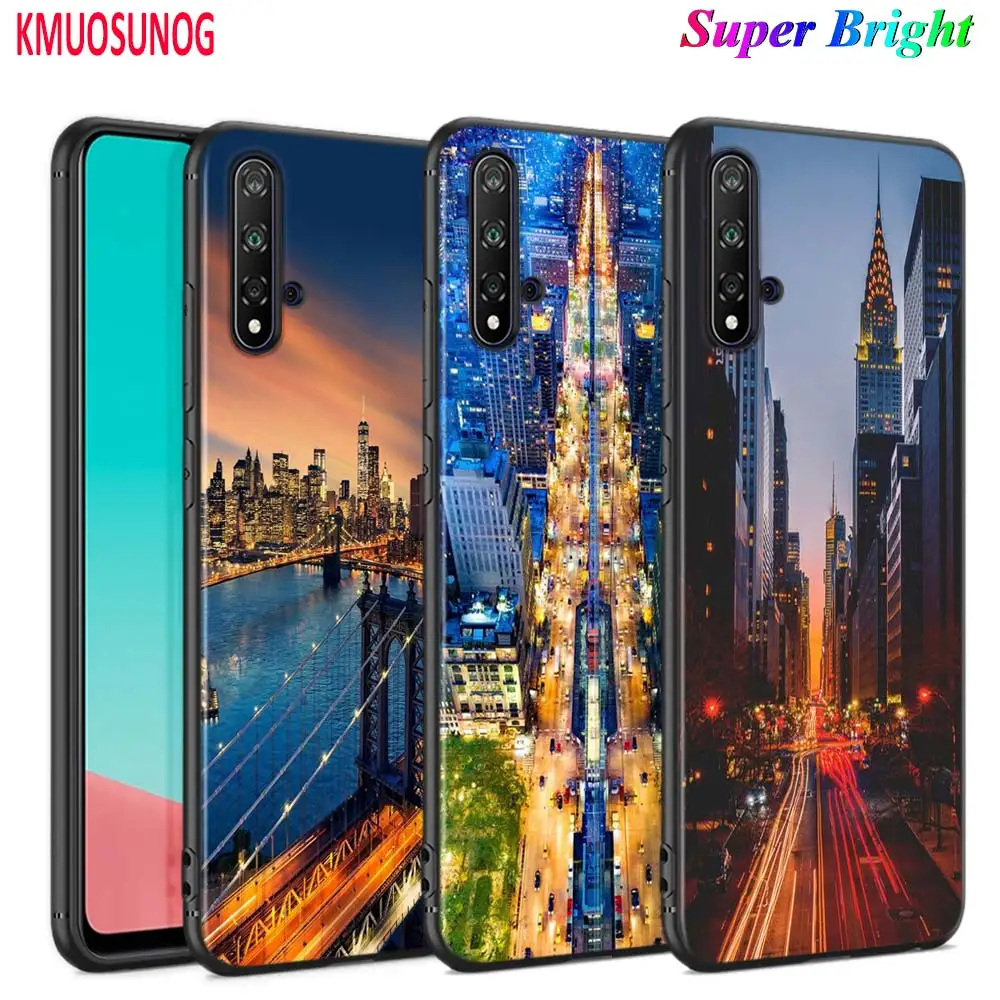 

Black Cover New York City Times Square for Huawei Nova 5 3i P Smart Z Plus 2019 P30 P20 Pro P10 P9 P8 Lite Plus Phone Case