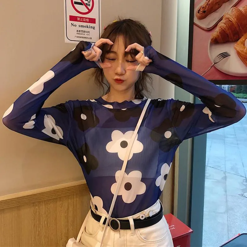 Женские милые однотонные повседневные топы модные женские футболки с цветочным