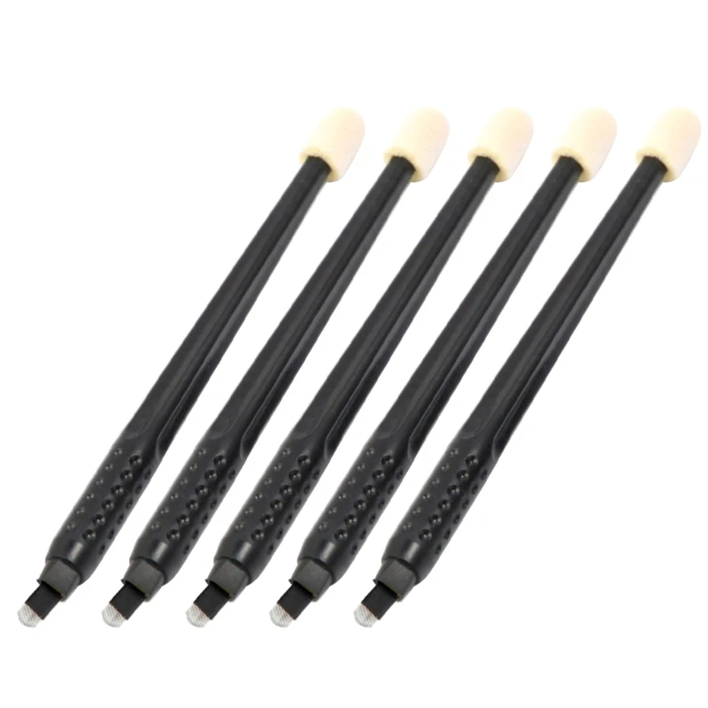 

5Pcs/Set 18U Disposable Black Nano Microblading Blade Semi-Permanent Makeup Manual Eyebrow Tattoo Pen Embroidery Tools Q81B