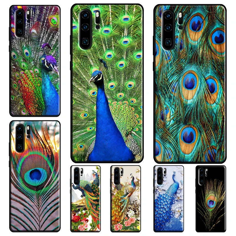 Чехол с перьями павлина для Huawei P30 Lite P40 P20 Pro Nova 5T P Smart 2019 Honor 20 10 X 8X 9X | Мобильные