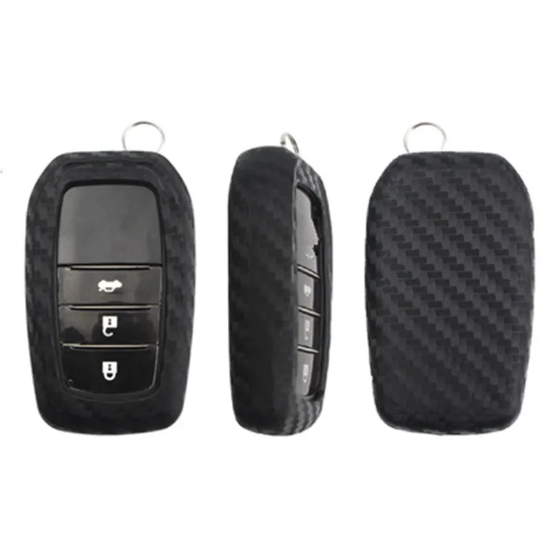 Чехол для автомобильного ключа из углеродного волокна Toyota Highlander Land Cruiser Рие RAV4 Camry