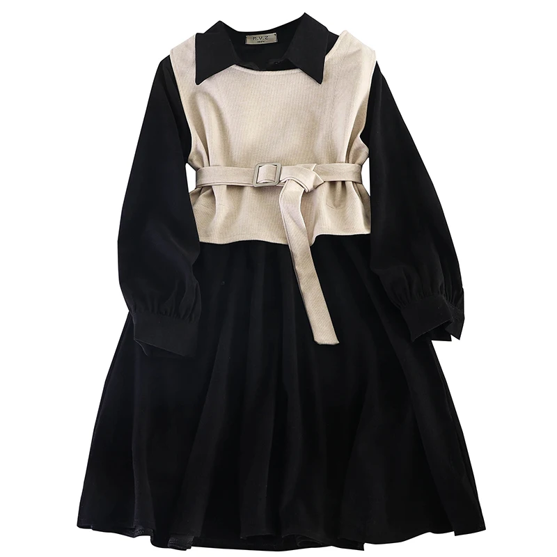 2019 новый модный Женский Осенний жилет из двух частей костюм платье для