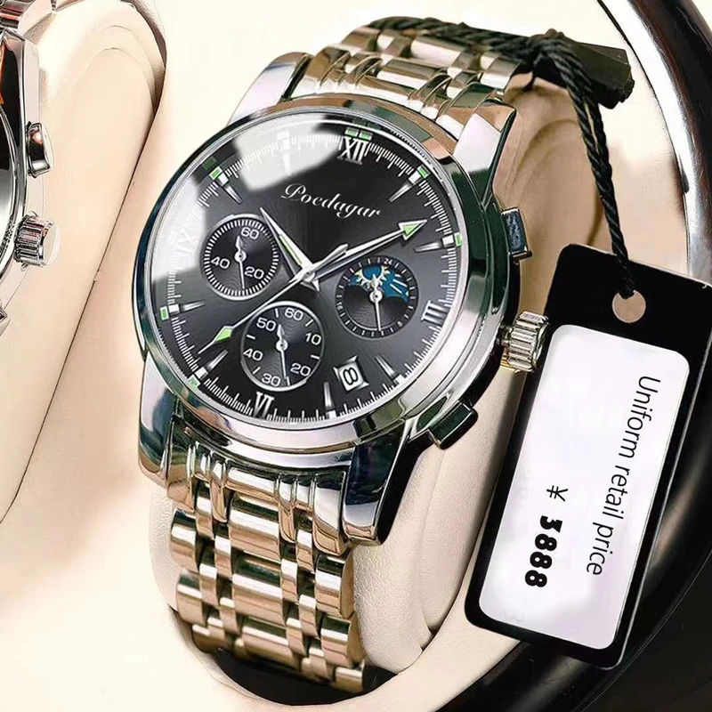 

2021The New Top Brand Luxury Mens Watches Luminous Waterproof Stainless Steel Watch Quartz Men Date Calendar Business Wristwatch