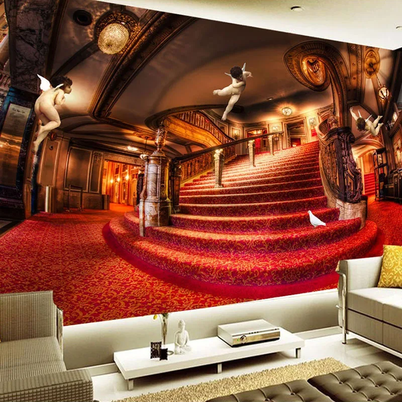 Пользовательские фото обои 3D стерео лестницы Ангел фрески Гостиная ТВ спальня