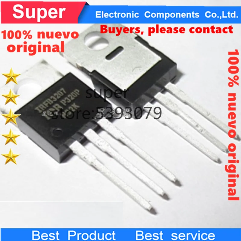 100% nuevo 10 unids/lote MOSFET IRFB3207PBF IRFB3207 75V180A TO 220 оригинальный транзистор|Аксессуары для