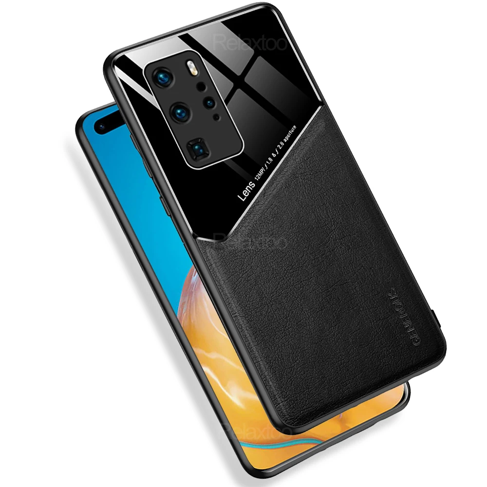 Для Huawei P40 Pro Plus P30 Lite СВЕТ магнитный держатель PU кожаный чехол для y9 prime 2019 y9a y8p