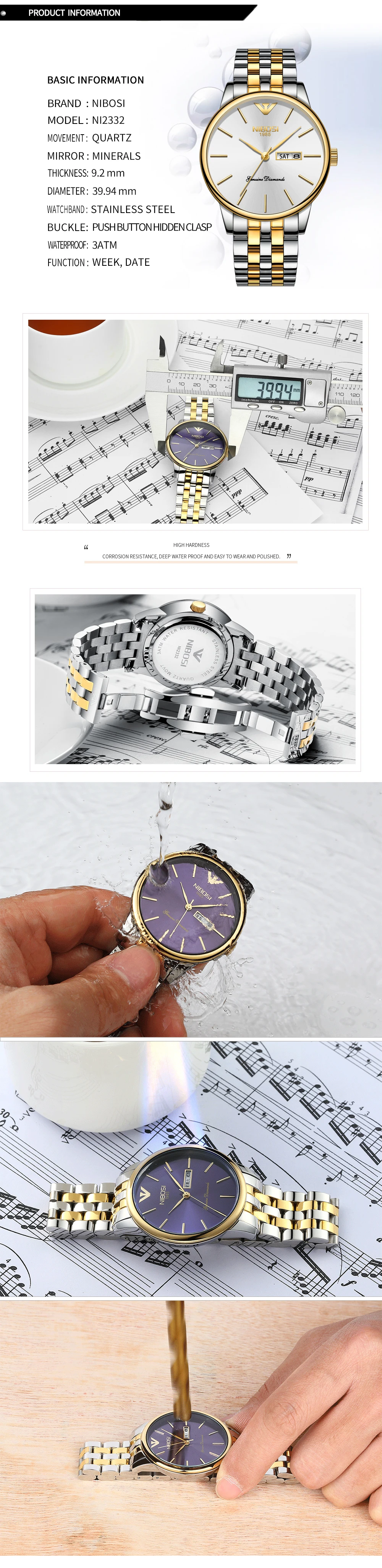 NIBOSI Quartz Clock Sports Men Watch Top Brand Luxury Famous Dress Fashion Watch Male Unisex Ultra Thin Wrist watch Para Hombre