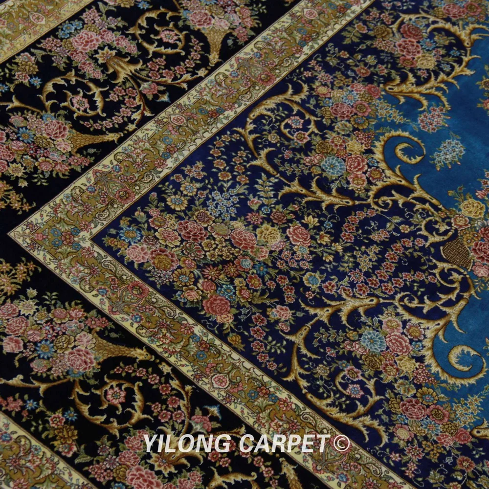 YILONG 9'x12' классические украшения для дома и офиса персидский ручной узлом восточные шелковые ковры(ZQG345A
