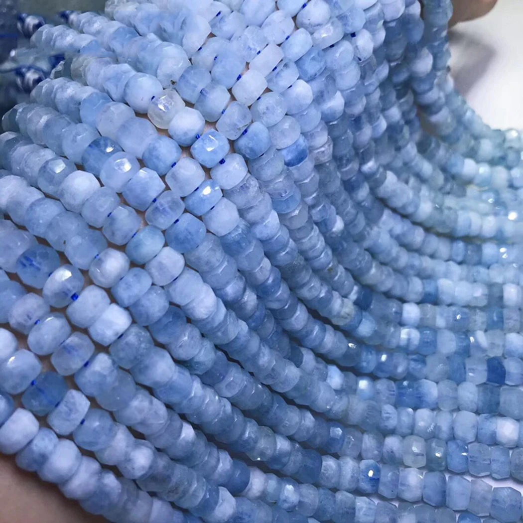 ICNWAY натуральный лабрадорит Аквамарин 4x7 мм граненые бусины из драгоценного камня