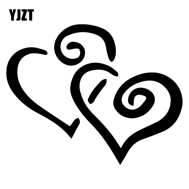 

YJZT 17X13.5CM Double Hearts Creative Vinyl Whole Body Decoration Decal Car Stickers C25-0627