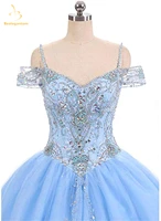 bealegantom real photo light blue quinceanera dresses 2021 ball gown beaded sweet 16 dress debutante vestidos de 15 anos qa1600