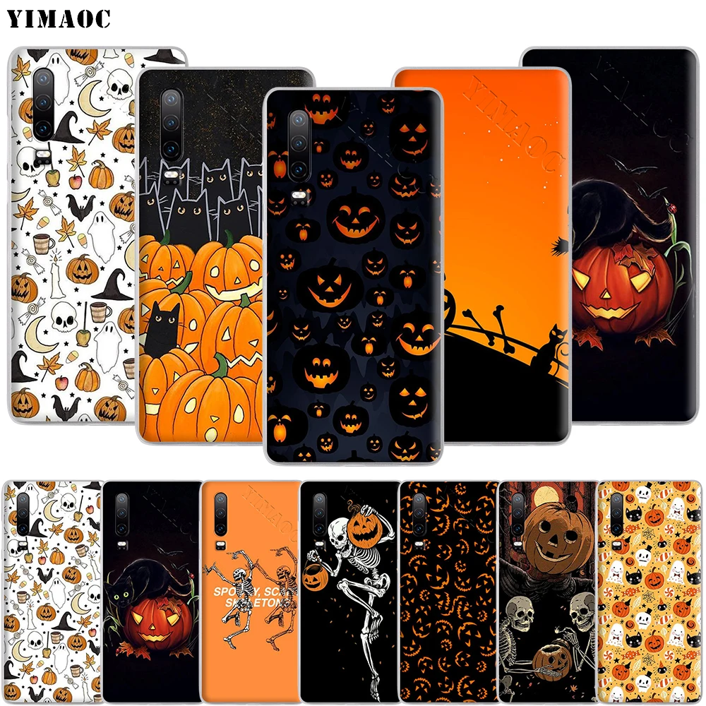 Чехол YIMAOC с черными кошками для телефона на Хэллоуин Huawei P8 P9 P10 P20 P30 Lite Pro P Smart Z 2018