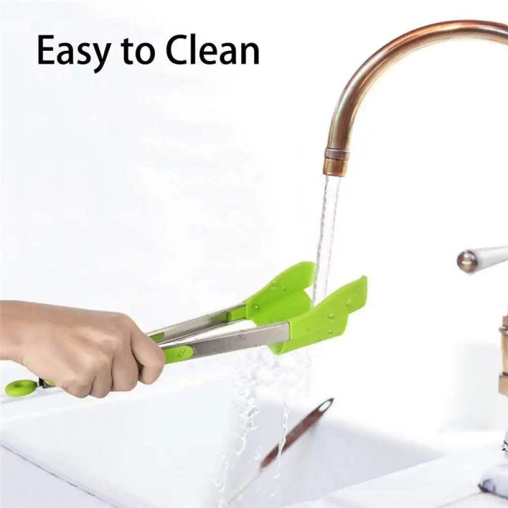 Силиконовые Умные Щипцы 2 в 1 кухонные щипцы и антипригарная жаропрочная