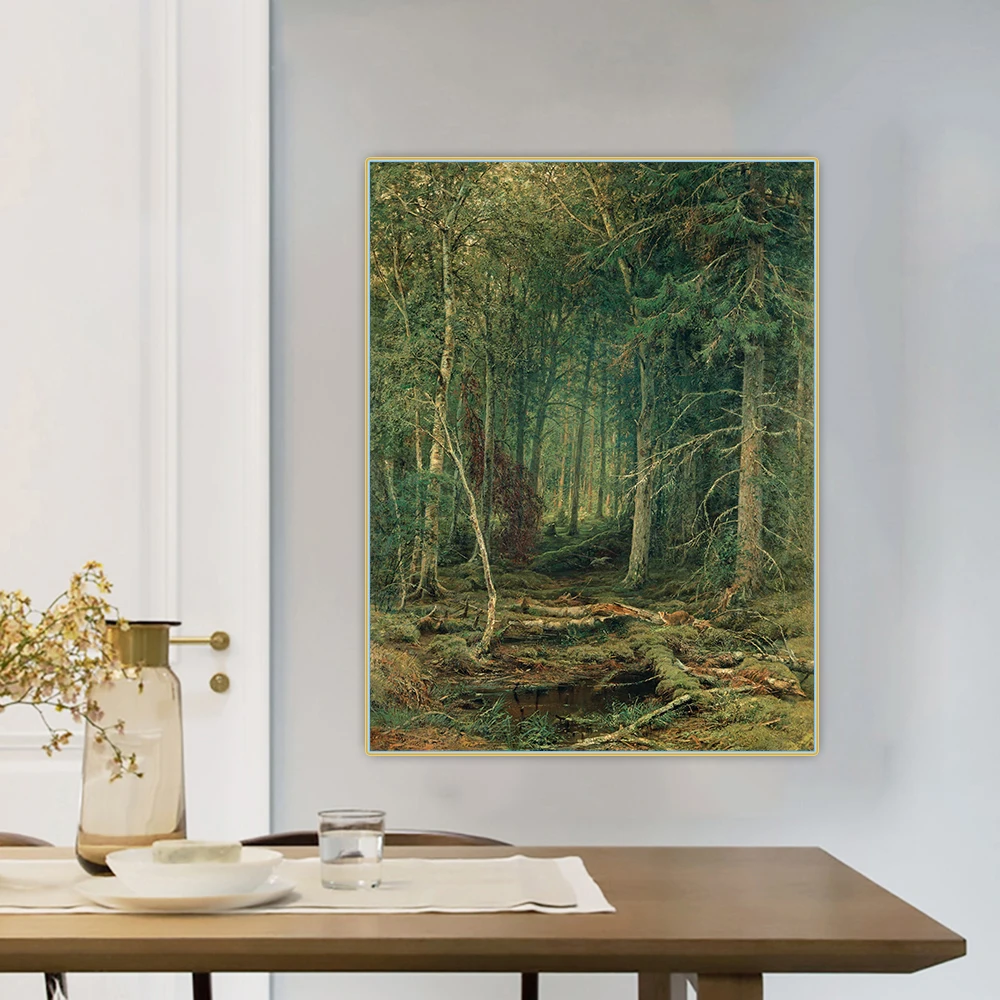 Иван Шишкин 《Пейзаж сосны》холст Картина маслом Искусство Эстетический постер