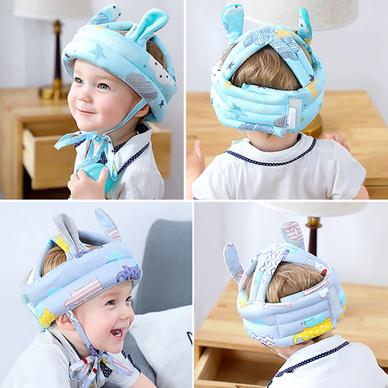 Gorro de seguridad antica&iacute;da para ni&ntilde;os, reposacabezas, suave, para aprender a caminar-4