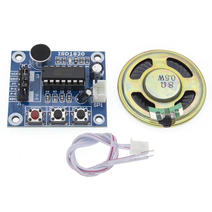 Free Shipping 5set/lot ISD1820 Voice Recording Recorder Module With Mic Sound Audio Loudspeaker New | Электронные компоненты и
