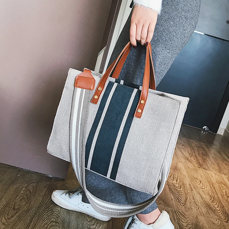 ETAILL Новая женская Холщовая Сумка-тоут Модная японская тканевая многоразовая