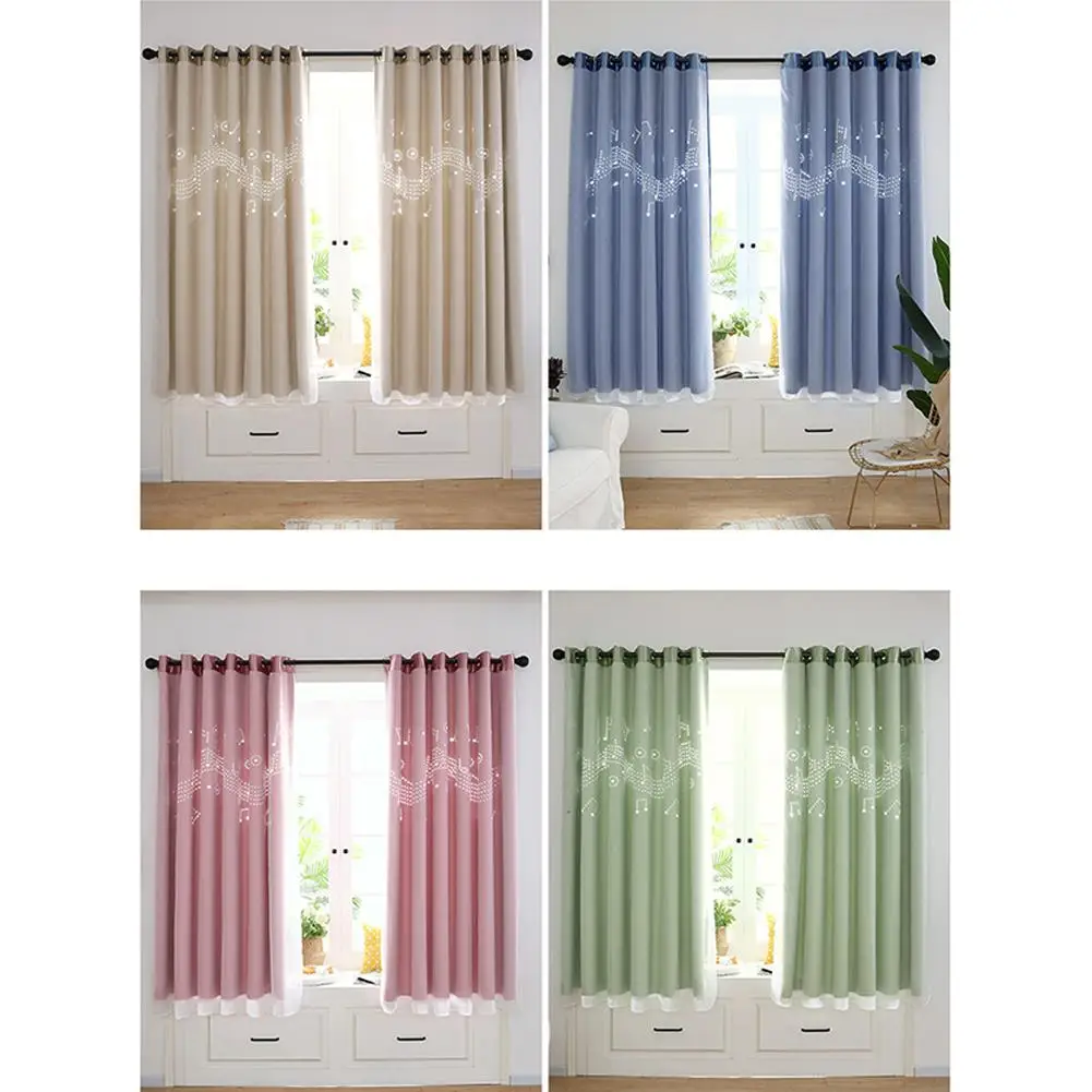 Yfashion Hollow Out Sheding Window Curtain for Living Room Bedroom Punching Style