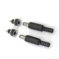 5 5 x 2 1mm plastic male plugs dc022b dc power socket female jack screw nut panel mount connector 5 52 1mm 2510pairs