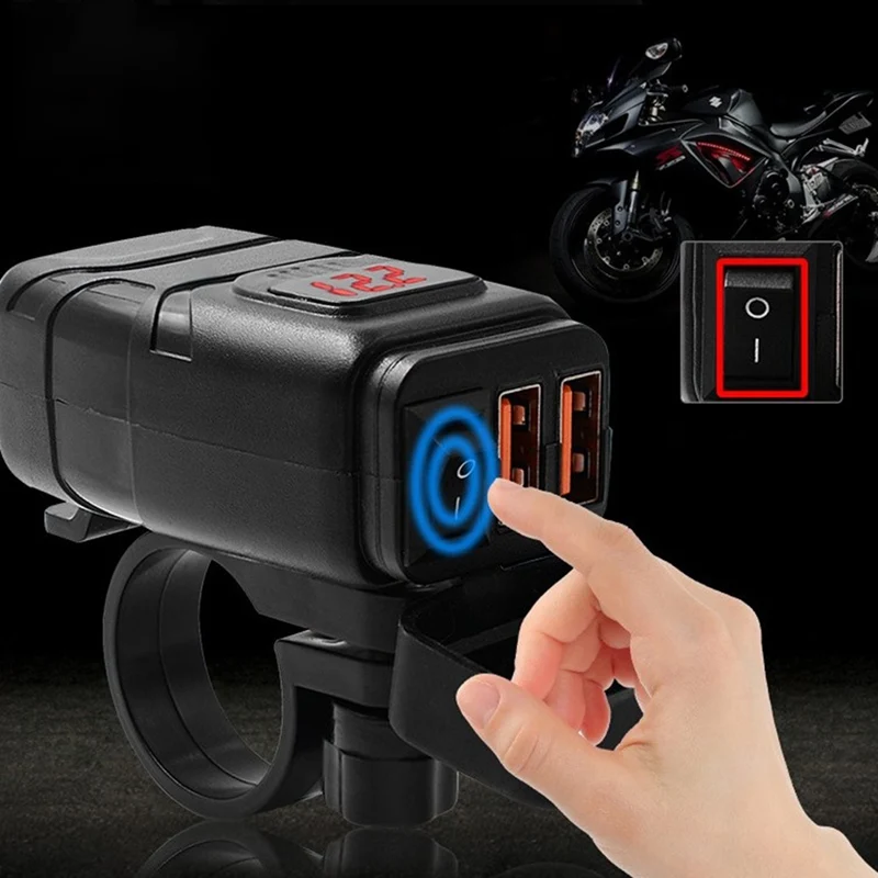 

Wholesale Quick delivery Practical Motorcycle 3.0 Quick Charger 12V SAE to USB Adapter With Voltmeter On Off Switch