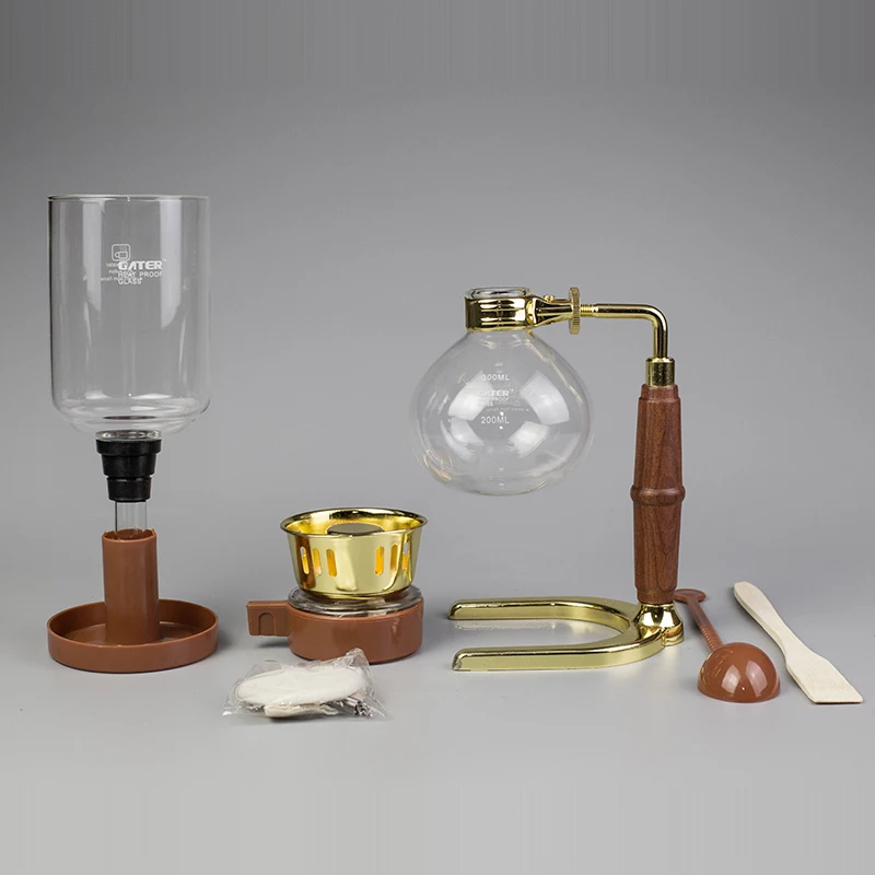 Сифон для кофе 3 чашки новинка золотой 300 мл сифон фильтр вакуумный стеклянный