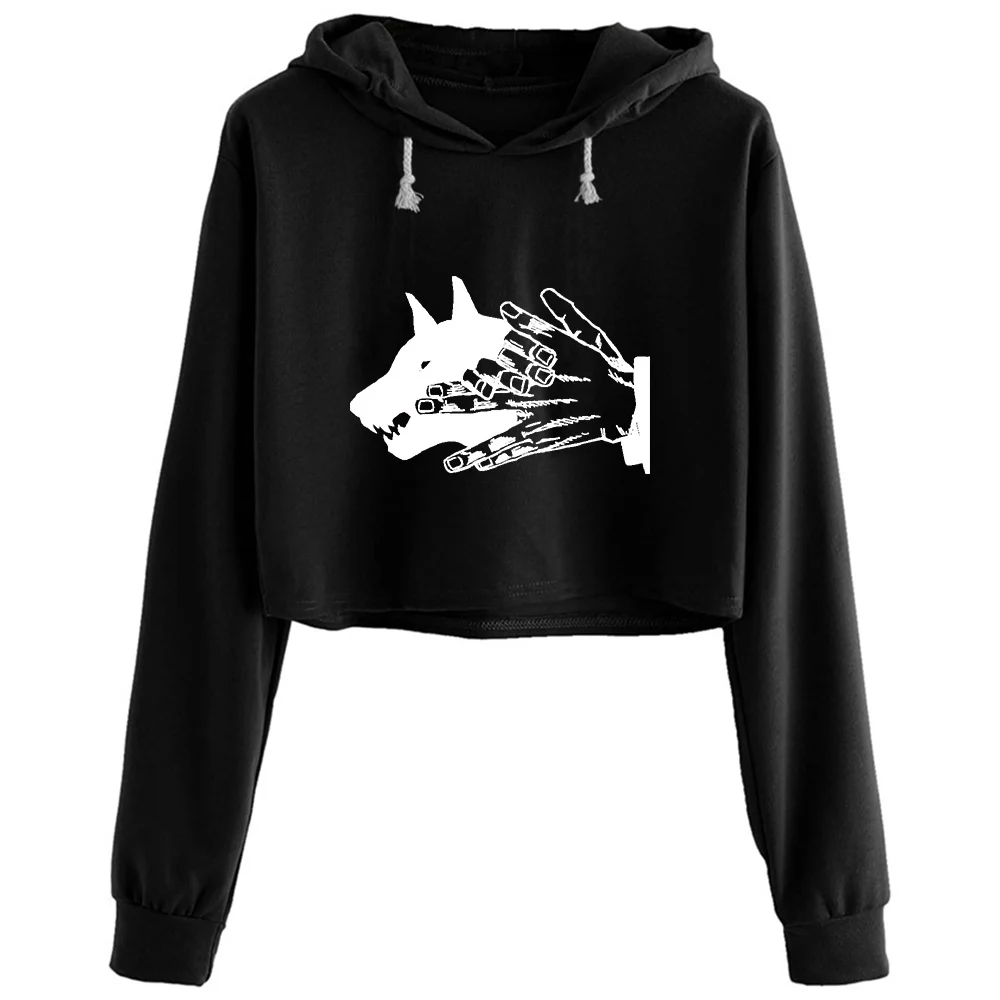 

Divine Dogs Jujutsu Kaisen Crop Hoodies Women Y2k Kawaii Goth Grunge Pullover For Girls