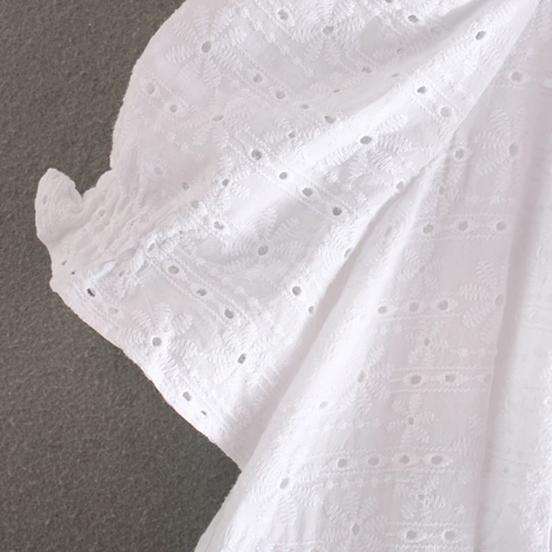 Женское платье с v-образным вырезом AGong белое вышивкой элегантное мини-платье