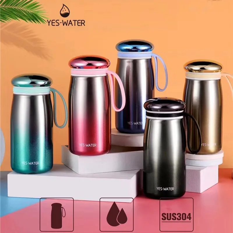 Не содержит Бисфенол А 300ml Термос бутылка для воды с Портативный веревка 18/8