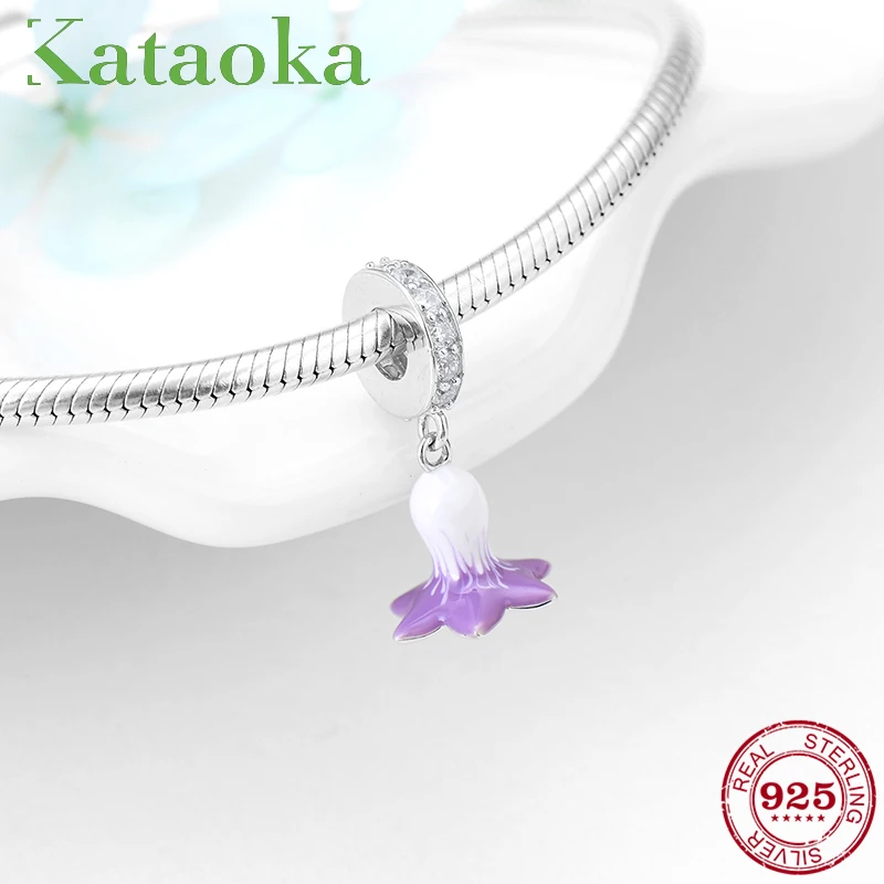 2018 новые аутентичные розовые Семейные цветы серебряные Висячие Подвески бусины