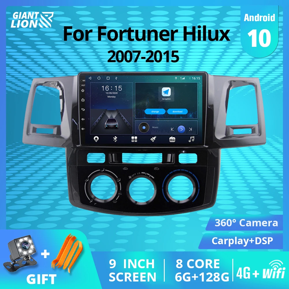 Автомагнитола TIEBRO 2Din Android 10 0 для Toyota Fortuner Hilux 2007 2008 2012 2014 2015 Автомобильный