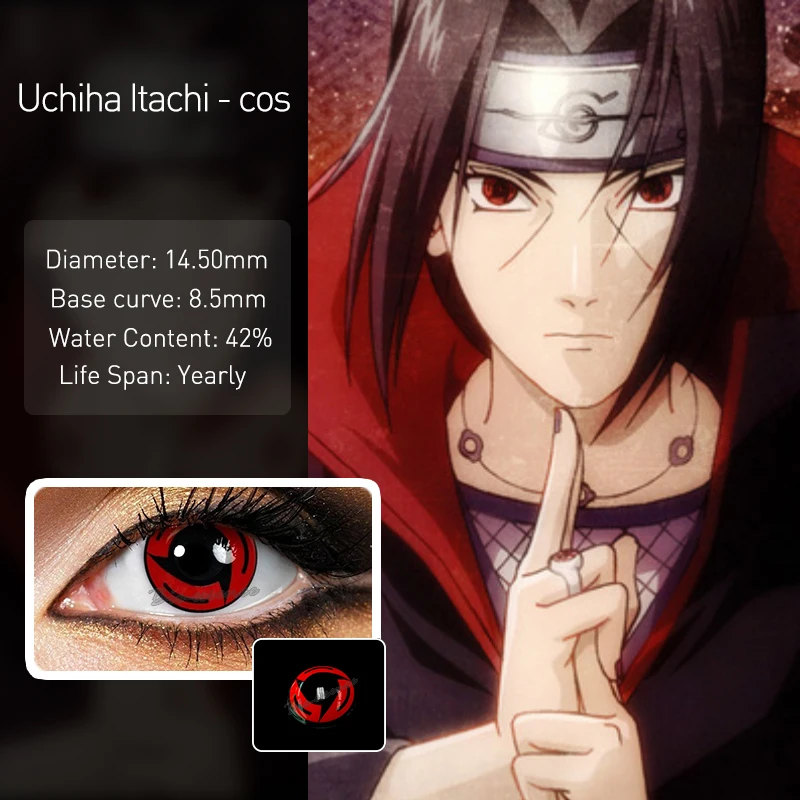 bio essence eye contact lens for cosplay kakashi three magatama anime eyes lenses sharingan colored contact lenses for eyes free global shipping