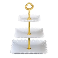 3tier plastic cake stand afternoon tea irthday wedding cake stand party dessert plate rack tableware snack fruit plate