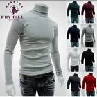 Новинка 2021, мужской свитер Fuy Bill на осень и зиму, Мужская водолазка, однотонный Повседневный свитер, мужские фирменные вязаные пуловеры приталенного силуэта