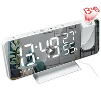 fm radio led digital smart alarm clock watch table electronic desktop clocks usb wake up clock with 180%c2%b0 projection time snooze