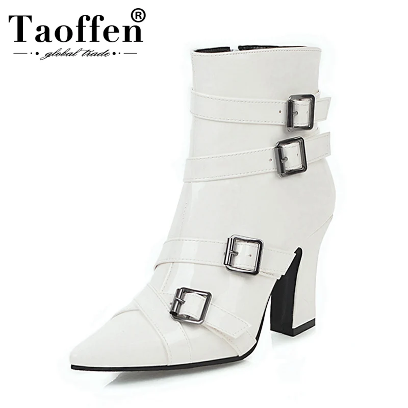 Женские ботильоны с металлической пряжкой Taoffen повседневные зимние офисные