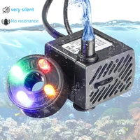 ultra quiet submersible water fountain filter fish pond aquarium water pump tank fountain with 4 lights