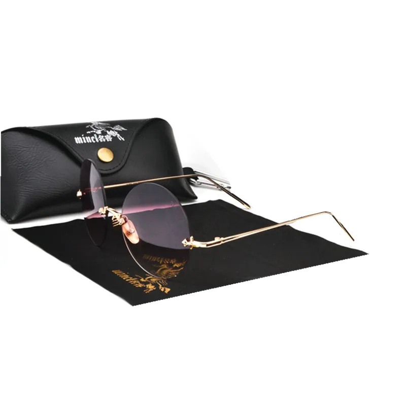 Женские солнцезащитные очки без оправы высококачественные модные Овальные