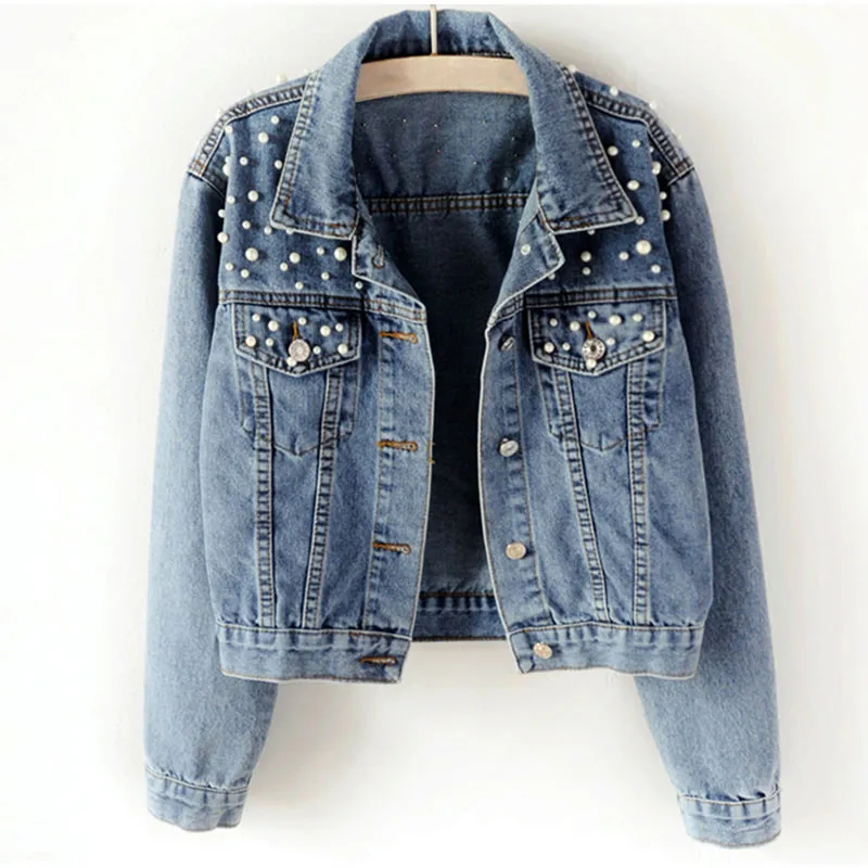 

blue women's diamond jacket denim beaded jacket size light jacket new large loose loose jacket large size women's beaded diamon