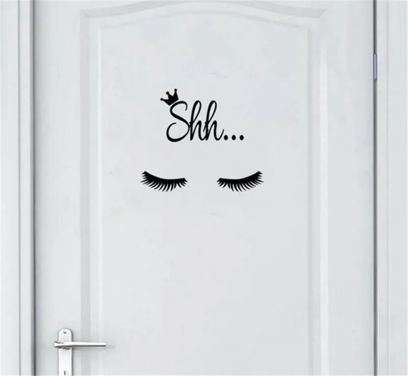 Shh ресницы настенные стикеры наклейки спальня гостиная украшение для дома