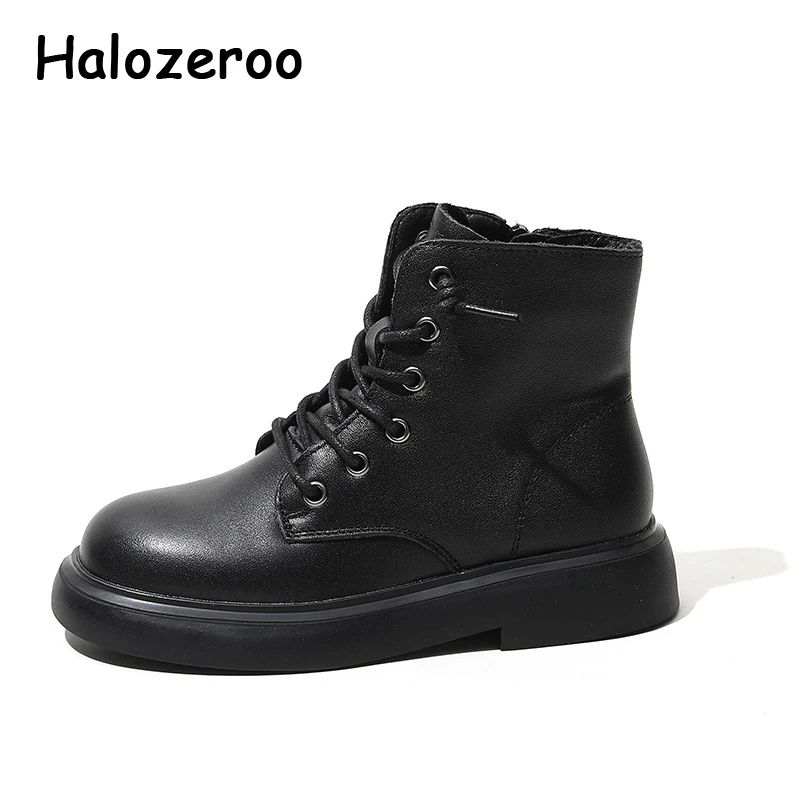 

Kids Boots Autumn New Children Genuine Leather Shoes Baby Girls Fashion Martin Boots Boys Brand Ankle Shoes Black Riding Boots
