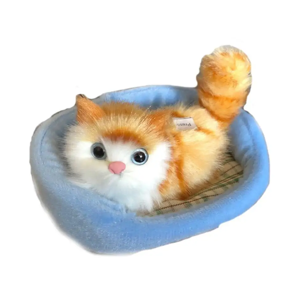 Детская имитация звука Mew, кошка, Спящая в гнезде, плюшевая игрушка, украшение для дома, автомобильный Декор