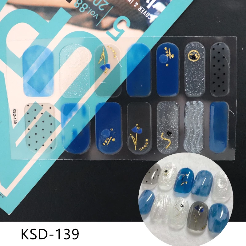 3D Модный Полный лак для ногтей Обертывания клей блеск KSD наклейки украшения