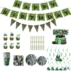 Камуфляжная посуда, латексные воздушные шары, реквизит для фотографий, флаг торта, армейский Военный тематический Декор для вечеринки, мяч для дня рождения, товары для детского душа