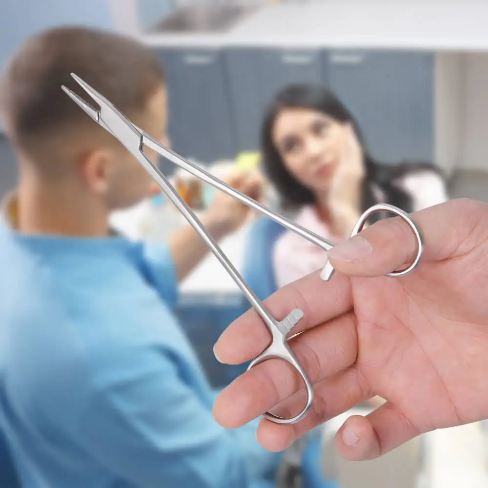 Стоматологический держатель игл плоскогубцы щипцы из нержавеющей стали
