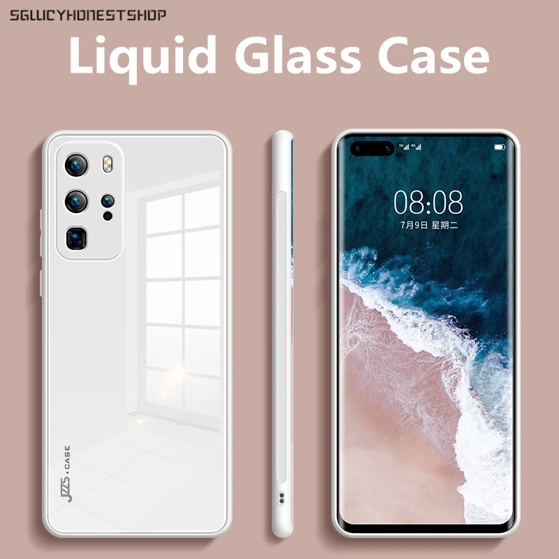 original liquid tempered glass case for huawei p40 pro plus p30 pro mate 20 30 pro honor x10 cell phone lens protection cover free global shipping